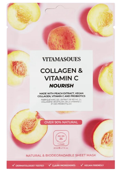 Vitamasques Collagen & Vitamin C Peach Face Sheet Mask